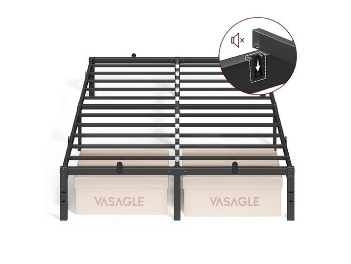 Bett SONGMICS TRUNK 140x200cm metall black