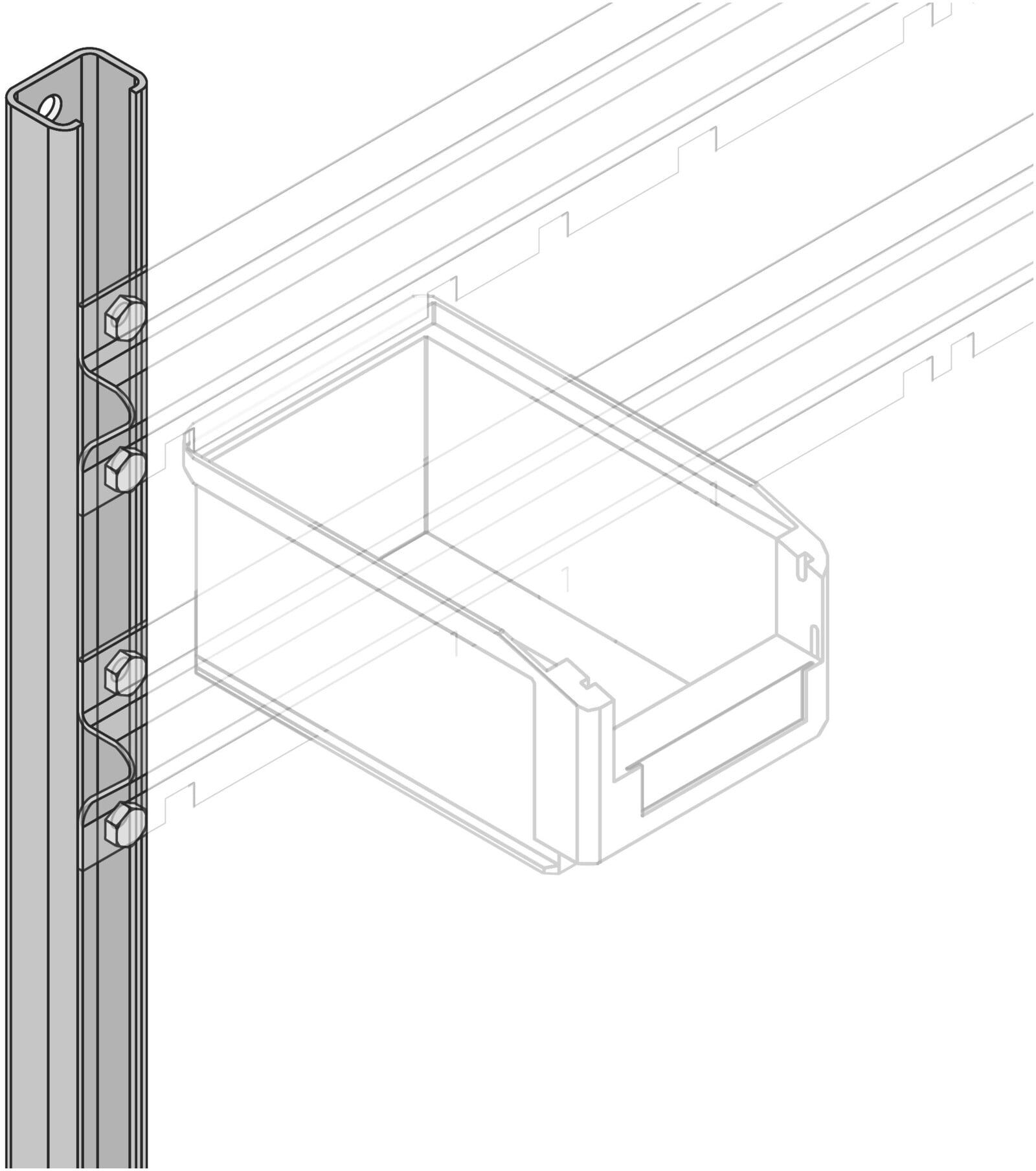 Bito Wandprofile L 1000 mm x H 25 mm x T 35 mm, verzinkt (5928)