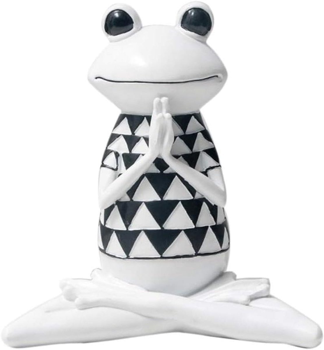 Decoratief Yoga Kikker Standbeeld in Groen - Milieuvriendelijk Hars - Hoogte: 16-20 cm