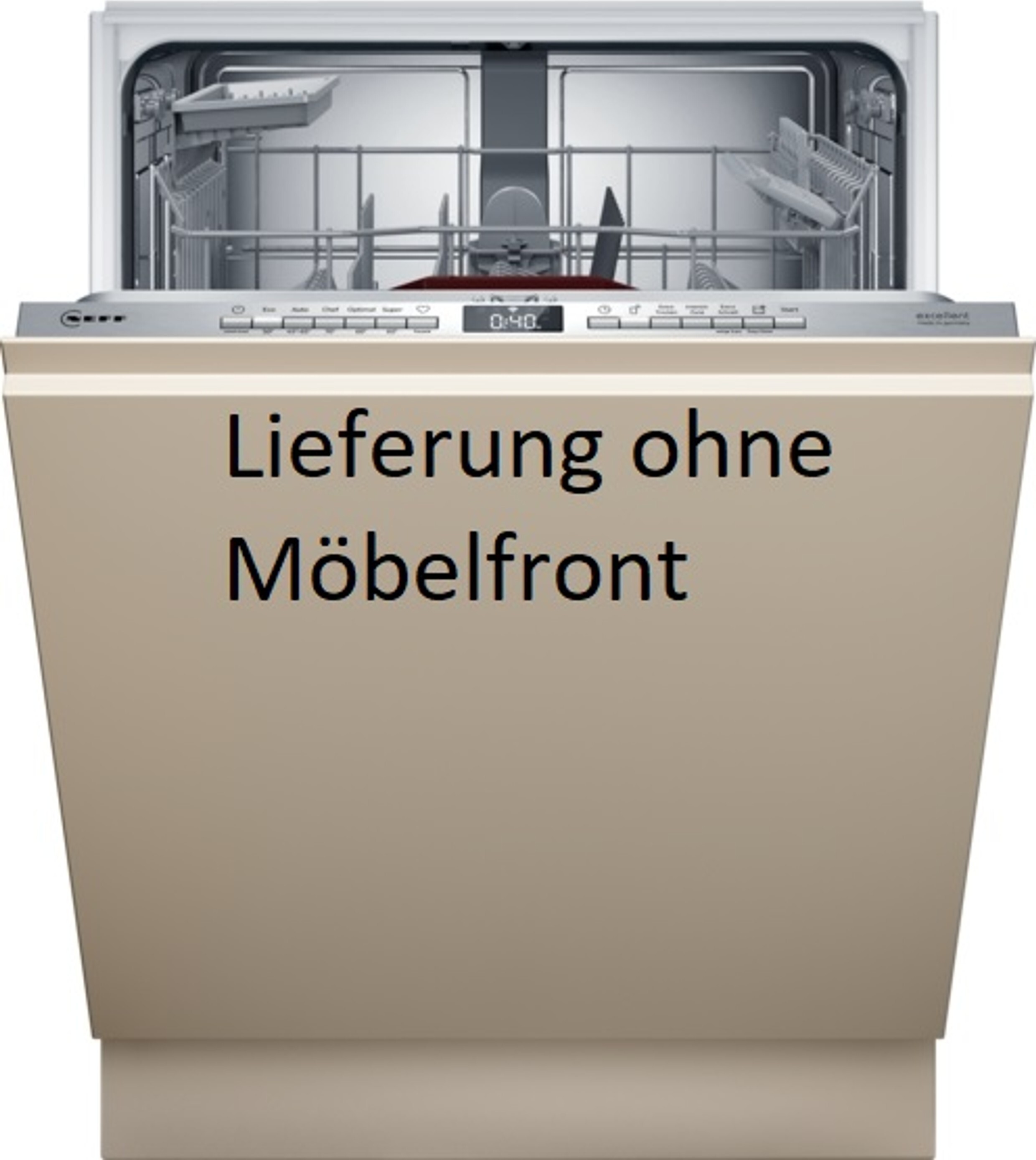 Neff N 50, Voll integriert, Standardgröße (60 cm), Silber, Weiß, Tasten, Kabellos, LED