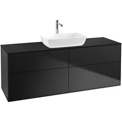 Villeroy & Boch Waschbeckenunterschrank Finion G85, 1600x603x501 mm, Black Matt Lacquer, mit Beleuchtung und SoftClosing