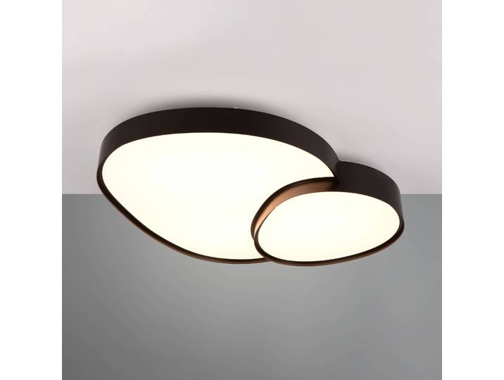 Trio Lighting LED Deckenleuchte Rise, dimmbar, schwarz, für Wohn- / Esszimmer, Metall, Modern