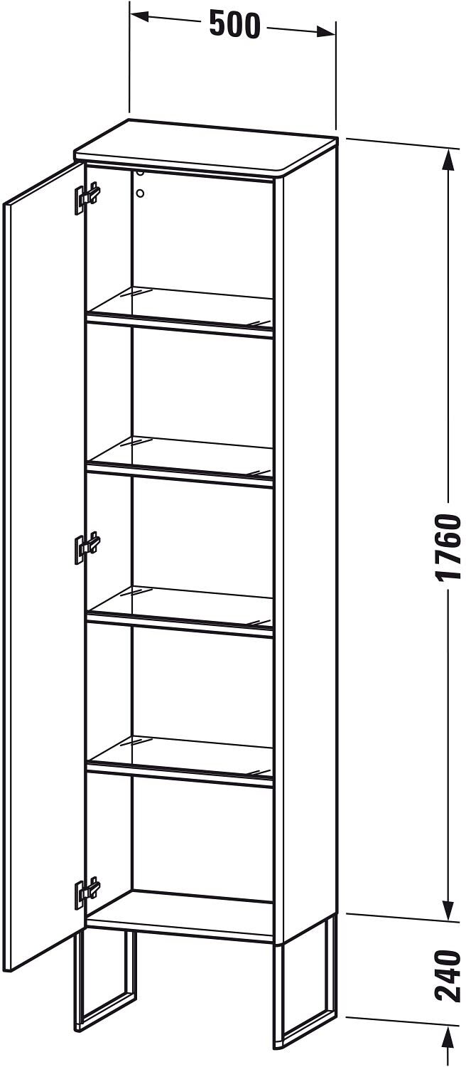 Duravit XSquare Hochschrank stehend, Türanschlag links