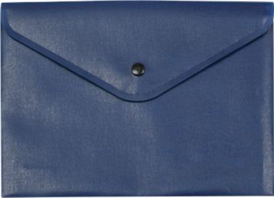 Dokumententasche FolderSys, schwarzer Druckknopfverschluss, Polypropylen, Format A5, blau, 10 Stück