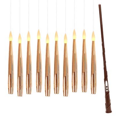 OTTO HOME LED Dekolicht "10 Schwebende LED Tafelkerze mit Zauberstab Korrinna", chrom roségold, 10, Ø 1,5cm, 11 Stk., Leuchten, mit Zauberstab als Fernbedienung