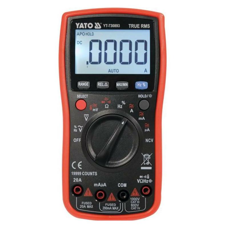 Yato MIERNIK CYFROWY TRUE RMS LCD 19999 (Hand-Multimeter) (YT-730893)