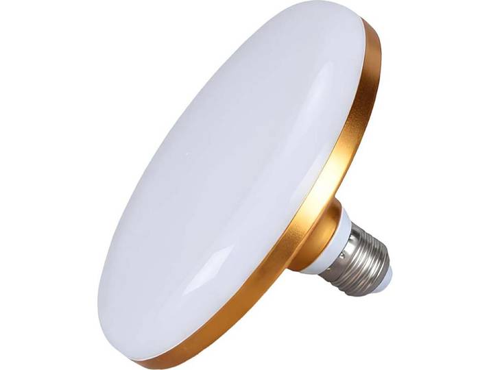 Avizar\, plafonnier LED E27 40 W 6500 K\, forme ronde\, blanc / or