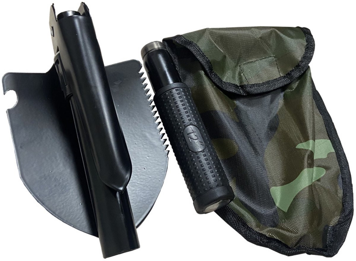 Multifunctionele Mini Vouwspade met opbergtas, zwart
