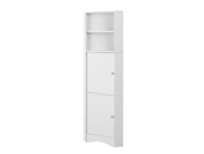 colonne - armoire sdb Meuble salle bain angle 2 compartiments étagère réglable 36 5x36 5x155cm blanc - Rangement pratique & design