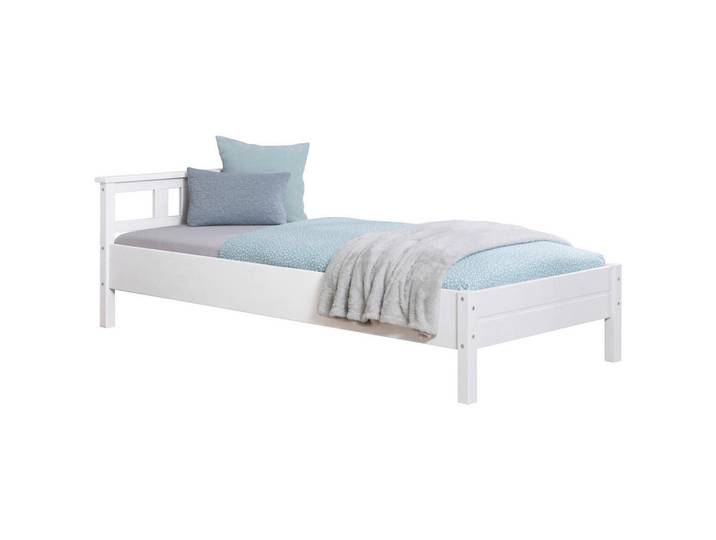 Livetastic Bett, Weiss, Holz, Kiefer, massiv, 90x200 cm, nur für Rollroste geeignet, Schlafzimmer, Bett, Einzelbetten