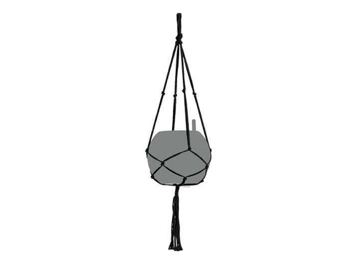 LECHUZA -Accessoires macramé-ophanging Cotton Pure 90 cm zwart van katoen, 13896