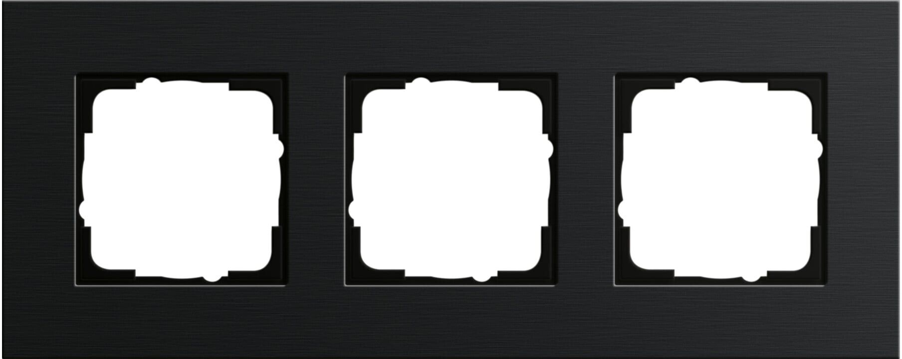 Gira Abdeckrahmen 3-fach aluminium schwarz 0213126)