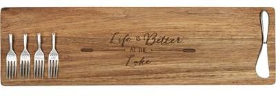 "Pavilion Life is Better At the Lake Cheese Board Set - 21"""