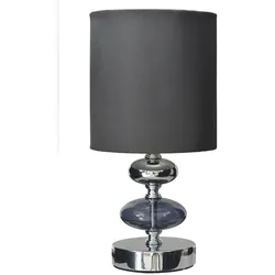 Näve Stoff - Tischleuchte "Mali" h:28,5cm anthrazit, chrom