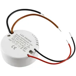 ChiliTec LED-Trafo "CT-12E-V2R", 0,5-12W rund Ein 220-240V, Aus 12V= Konstantspannung