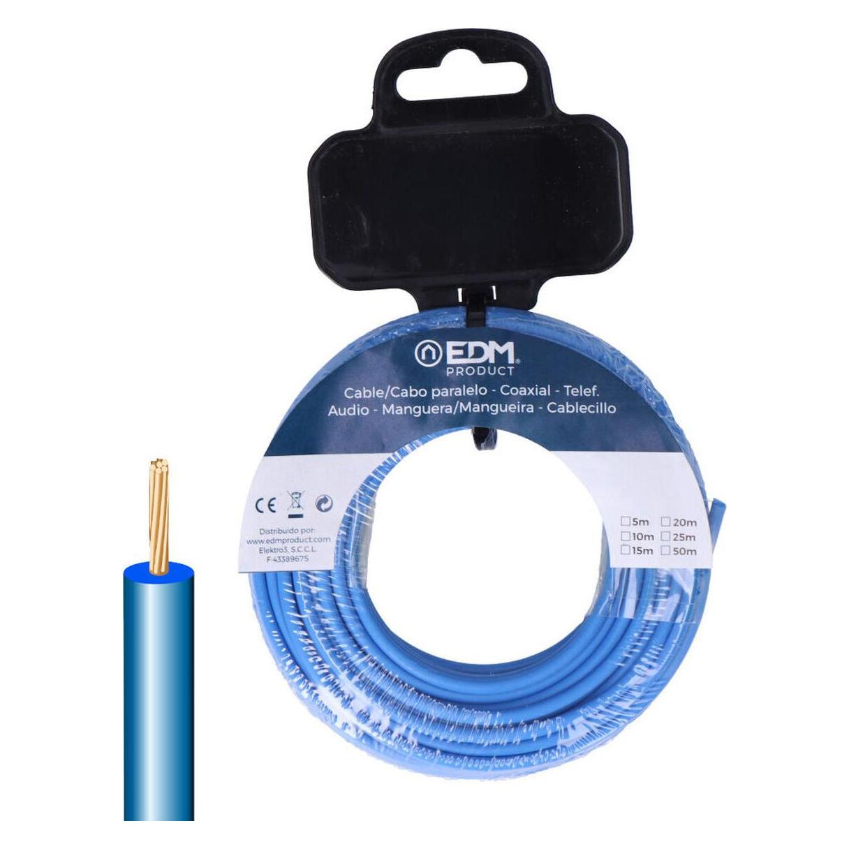 EDM Product Elektrische Einzelleitung 28578 Blau 15 M H07Z1-K (15 m) (53556557)