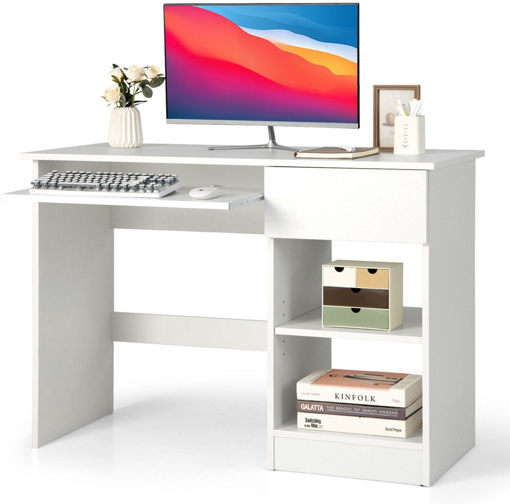 17 Stories Shouse Modular Computer Desk White 75cm H X 108cm W X 48cm D