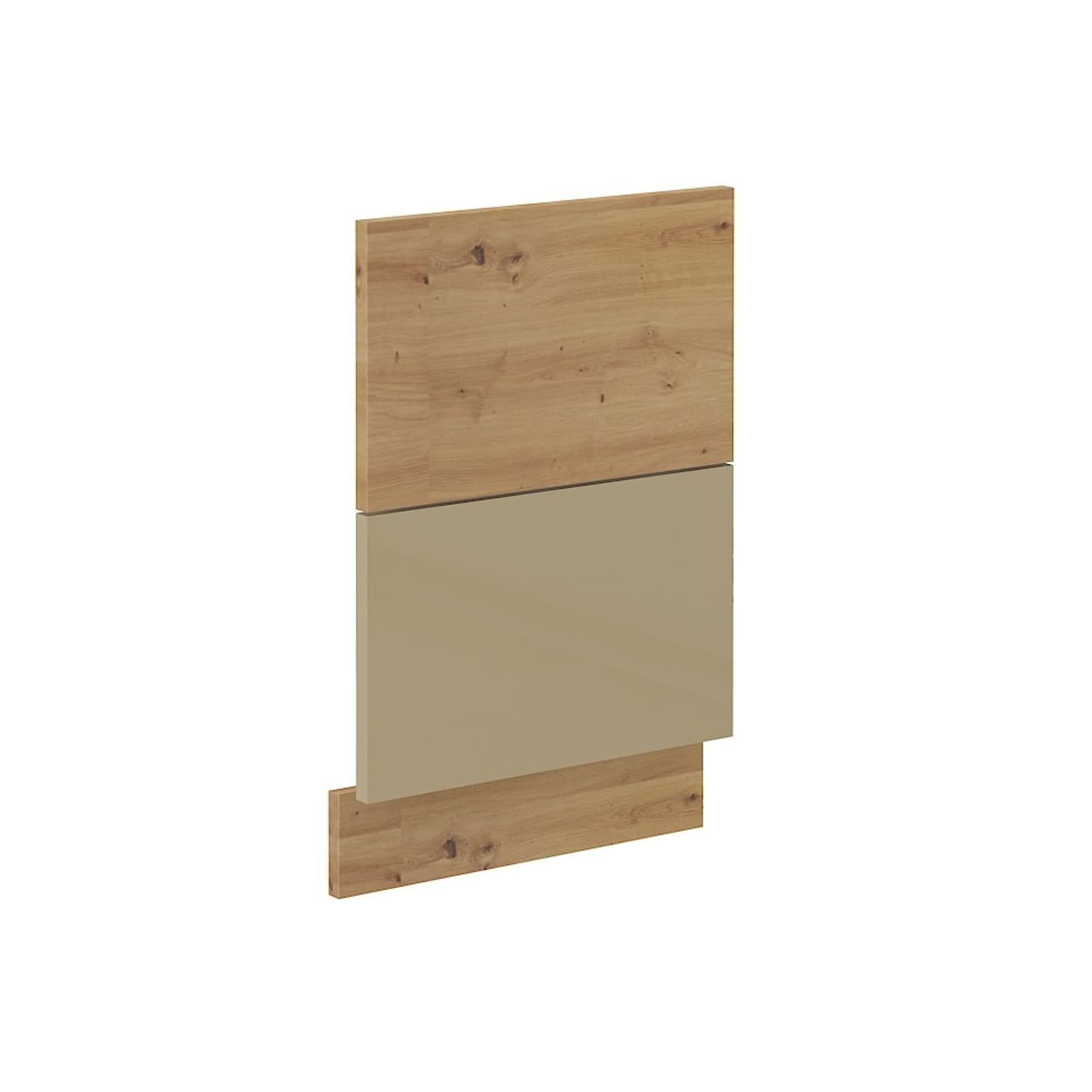 Frontblende für integrierten Geschirrspüler 45 Eiche Artisan + Cappuccino Glanz