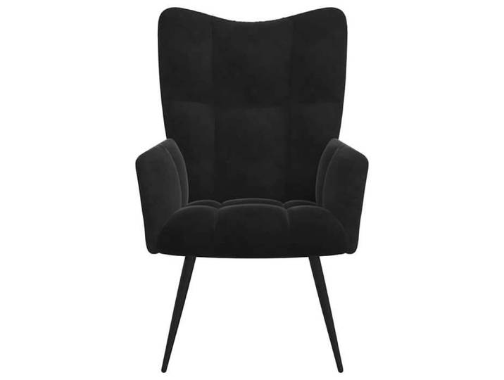 Noir Chaise confortable LEMON Chaise de relaxation Noir Velours Pour maison/bureau_16826