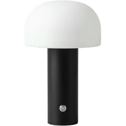 Kabellose Design Pilz-Tischlampe LED - 3 Lichtfarben - Wiederaufladbar - Dimmbar - IP54 Spritzwassergeschützt - Bis zu 10 Std. Akkulaufzeit - Schwarz
