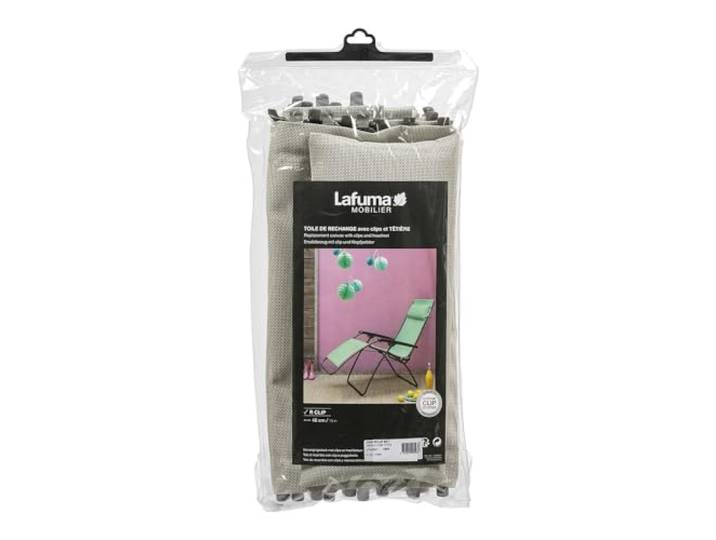 Lafuma RT - R Clip Batyline Iso, Seigle II - Ersatzbezug für Relaxsessel - Grau - Lounge Chair - CHAIR - Stuhl - Entspannen, Sonnenbaden - Outdoor - Kopfstütze