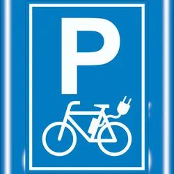 HB-Druck Parkplatz E-Bike Elektrorad Aufkleber A7 (74x105mm)