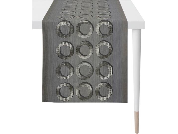 Tischläufer APELT 1710 Loft Style , grau (anthrazit), B:48cm L:140cm, Polyester, Viskose, Tischdecken, Tischläufer, Jacquardgewebe