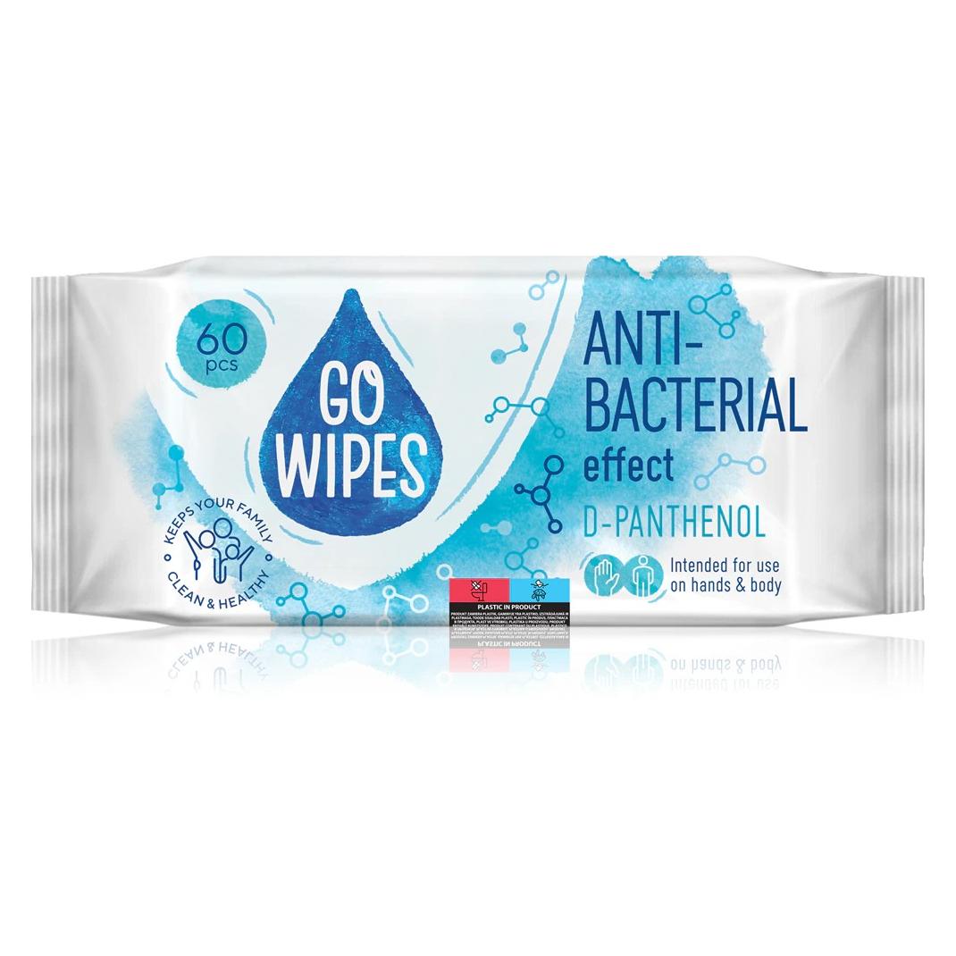 Gowipes Antibakterielle D-Panthenol Feuchtigkeitsspendende Reinigungstücher (1 x 60 Stk.) (54199951)