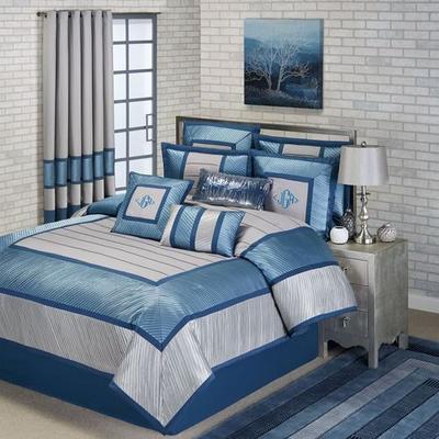 Touch of Class Beta Comforter Set Blue Shadow, King, Blue Shadow