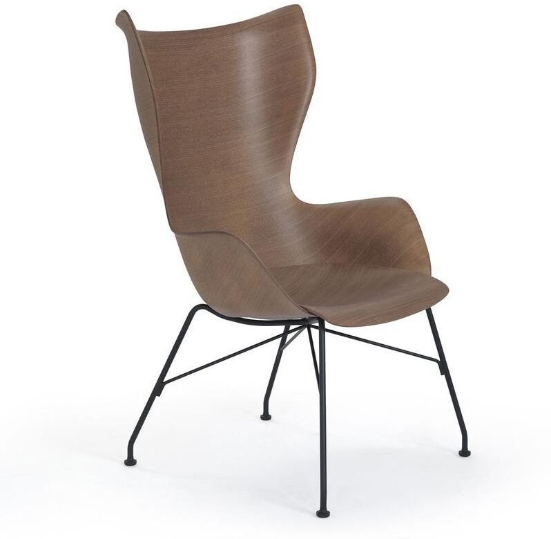 Kartell K/ Wood Sessel (schwarz lackiert / Eichenfurnier dunkel) schwarz lackiert / Eichenfurnier dunkel