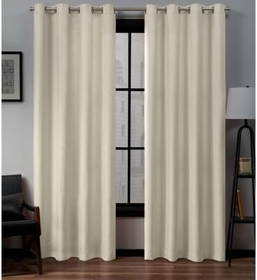 ATI Home Loha Linen Grommet Top Curtain Panel Pair