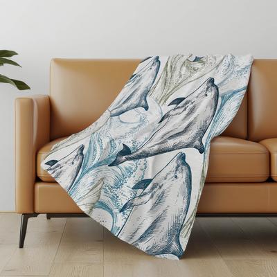 Addison Rugs Premium Machine Washable ASB155 Sealife Sherpa Throw Blanket