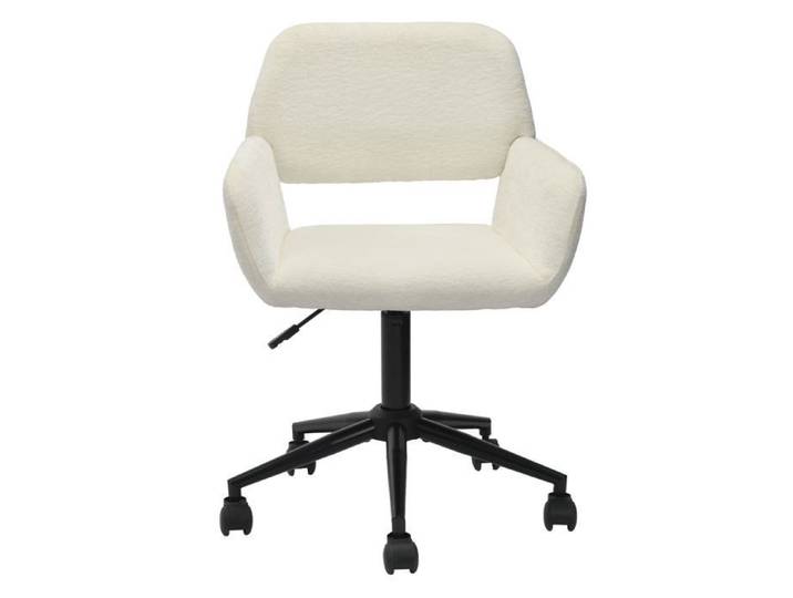URBAN MUEBLE - Fauteuil de Bureau Blanc Tissu Doux - Hauteur Réglable Roulettes - Confort Ergonomique
