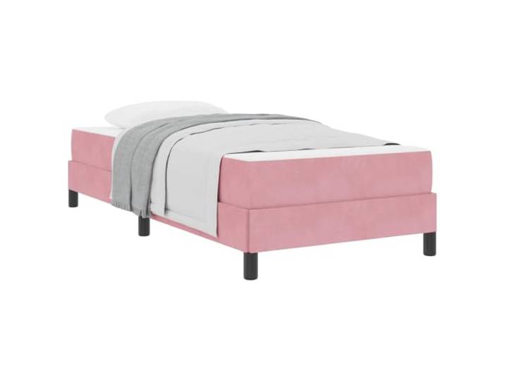 KTHLBRH Boxspringbett mit Matratze Rosa 80 x 200 cm Stoff Weiche Beschichtung, Holzrahmen, Lattenrost, langlebig