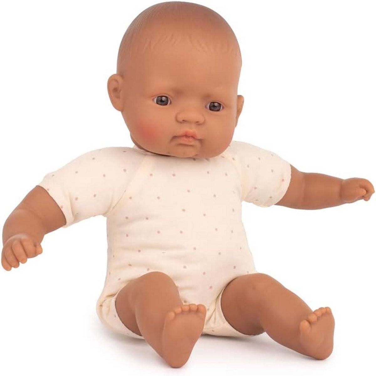 Handgemaakte Spaanse Pop met Zacht Lichaam en Etnische Kenmerken, 32 cm