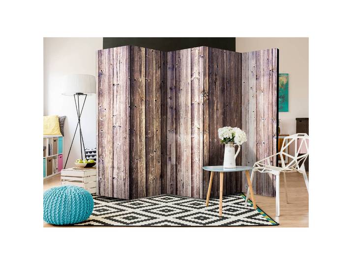 Paravent Wooden Charm II 5 élém. Intissé en pin massif, naturel Marron 225 x 172cm