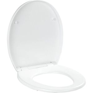 Wenko WC-Sitz Crevada DuroUnbreakable, oval, aus Duroplast, mit Absenkautomatik & Edelstahlscharnier, abnehmbar, weiß