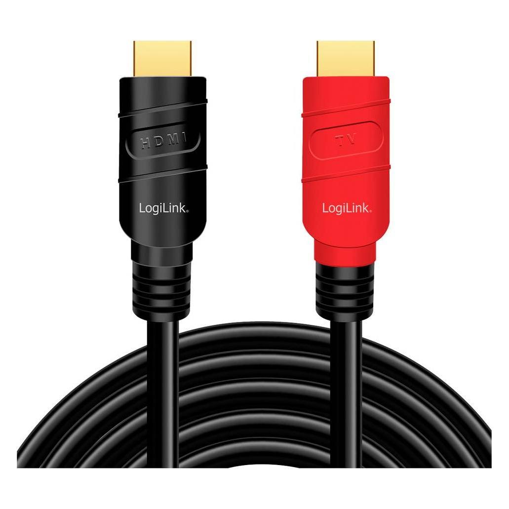 LogiLink CHV0100 HDMI-Kabel A/M to A/M, 4K/60 Hz, AMP, black, 10 m (10 m) (12899)