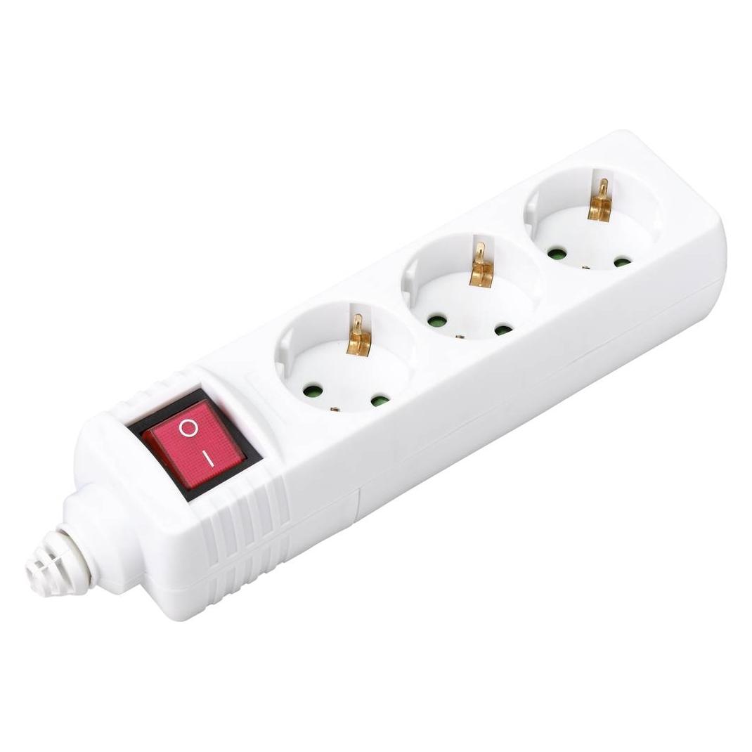 Sygonix BT-2372210 Steckdosenleiste mit Schalter 3fach Weiss 1 St. (3x, CEE 7/3) (BT-2372210)