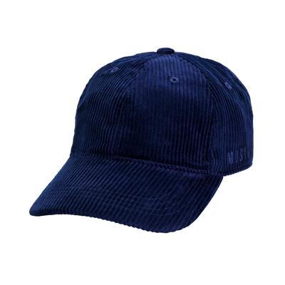 Baseball Cap MUSTANG "Rowan", Herren, blau (navy), Cord, Baumwolle, unifarben, Caps, mit gerundetem Schirm, aus Baumwolle in Cord-Optik, unifarben