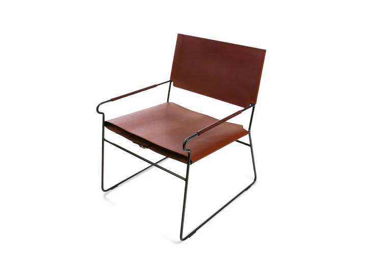 OX Denmarq Next Rest Sessel Leder cognac, Schwarzes Gestell