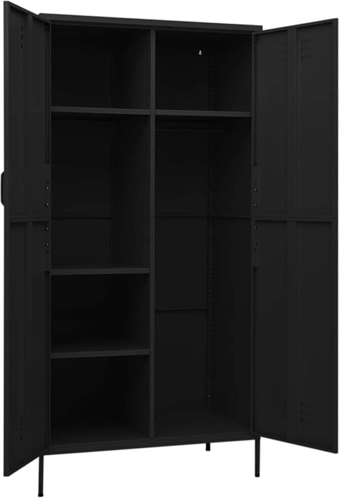 vidaXL Garde-robe Noir 90x50x180 cm Acier