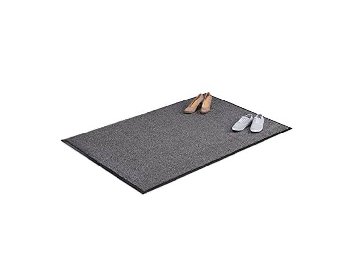 Relaxdays Schmutzfangmatte grau, Fußmatte Innen, schwarz-grau Schmutzmatte groß, Fußabtreter dünn, Türmatte 120x180 cm