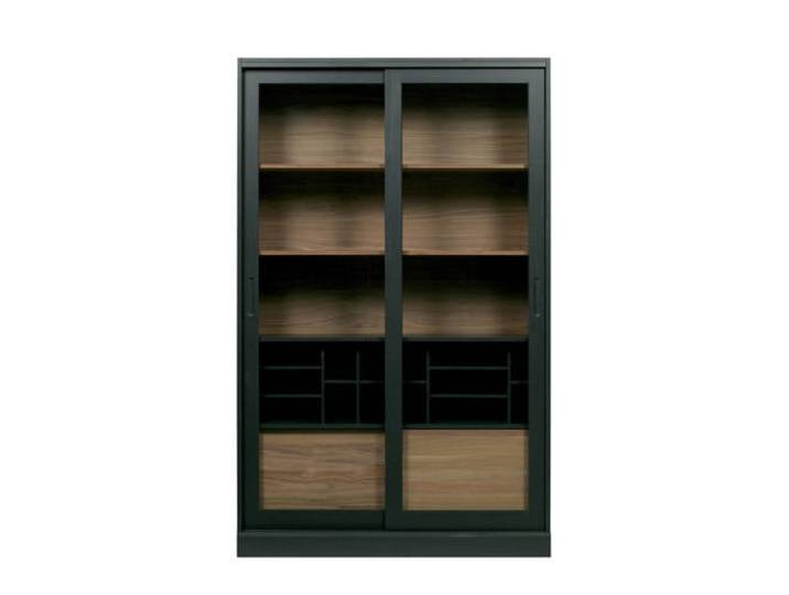 WOOOD James Vitrinekast - Grenen - Zwart - 200x125x47