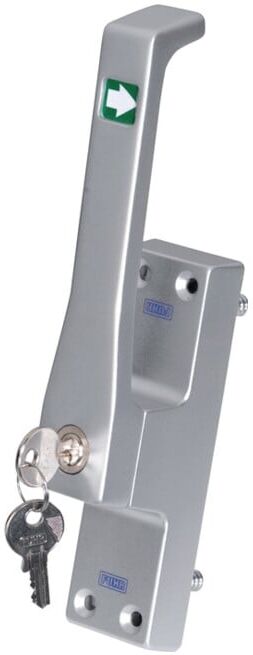 Fuhr Poignée de porte 970Z DIN gauche argent anodisé LM. Tige ronde 10 mm (TP970ZLE)