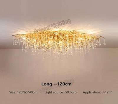 Inspire Essentials Nordic Gold Crystal Chandelier Luxury LED Ceiling Light 8 silver Body warm White