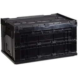 Relaxdays Transportbox 60 L mit Deckel Schwarz