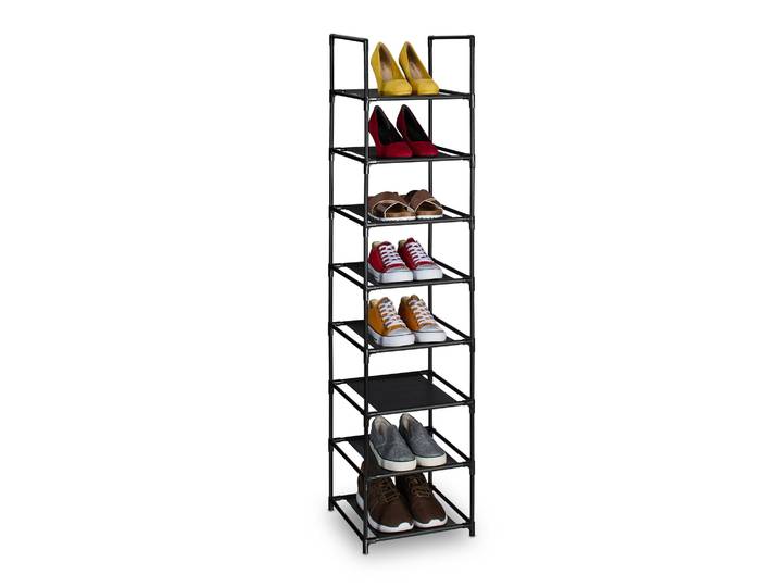 Schuhregal schmal Schwarz-Grau