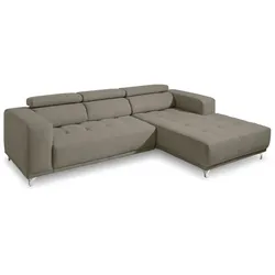 SOMETA Ecksofa Cancun Stoff Grau Stein