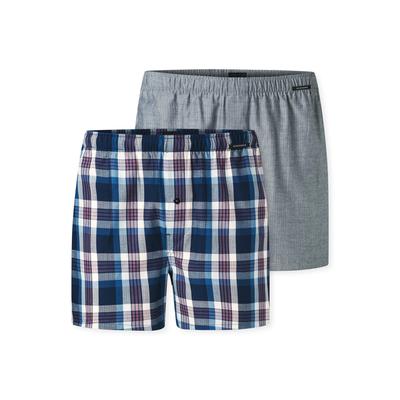 Weiter Boxer SCHIESSER "Boxershorts Multipacks", Herren, Gr. 10, bunt (sortiert 3), Webqualität, Obermaterial: 100% Baumwolle, weit, Unterhosen, mit Eingriff, Knopf